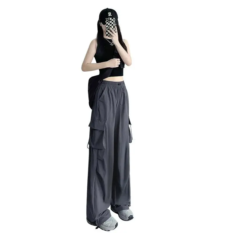 Hippie ample femme pantalon Cargo kaki Y2k Streetwear automne Harajuku vêtements classique esthétique mode coréenne pantalons pour femmes