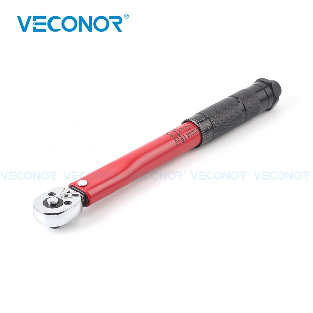 Preset Torque Wrench 1/4 Inch Drive 5-25N.M Chrome Plated Quick Release Button Hand Tool for Car Motorcycle Repair