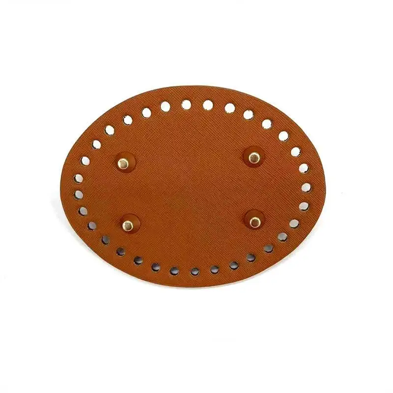 PU Leather Bag Bottom 1PC Multi-color Hand-woven Riveted Baseplate for DIY Handbag Knitting Accessories