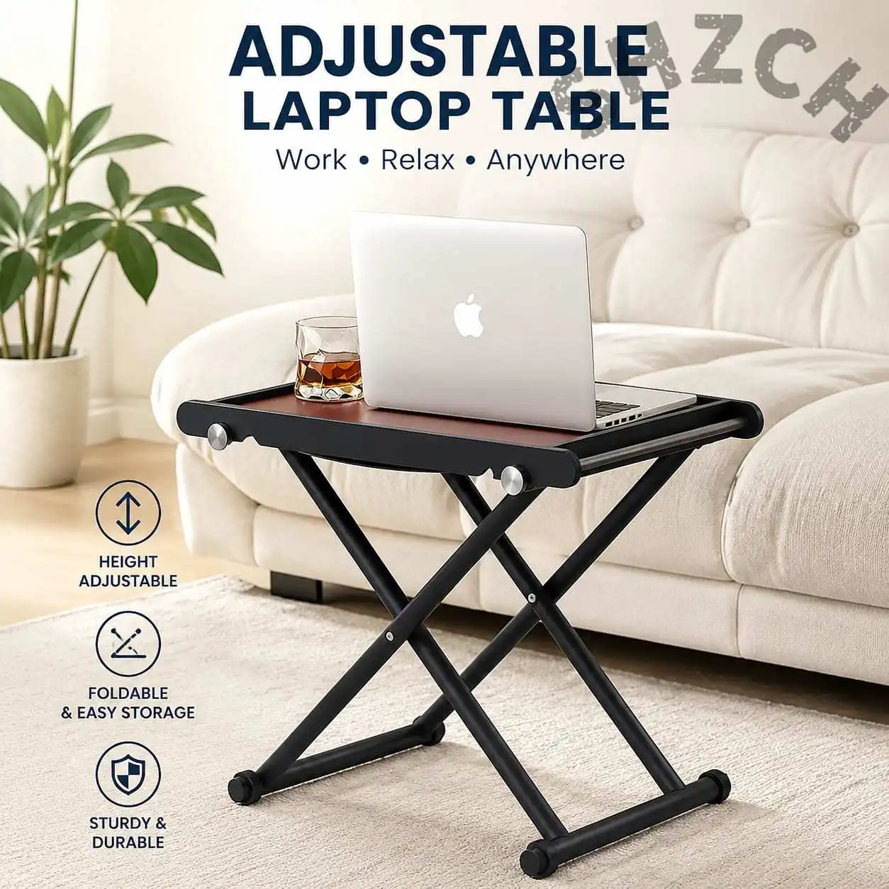 Modern Solid Wood Coffee Table with Foldable Design – Compact Living Room Side Table for Sofa, Tea Table & Minimalist Nordic Ho