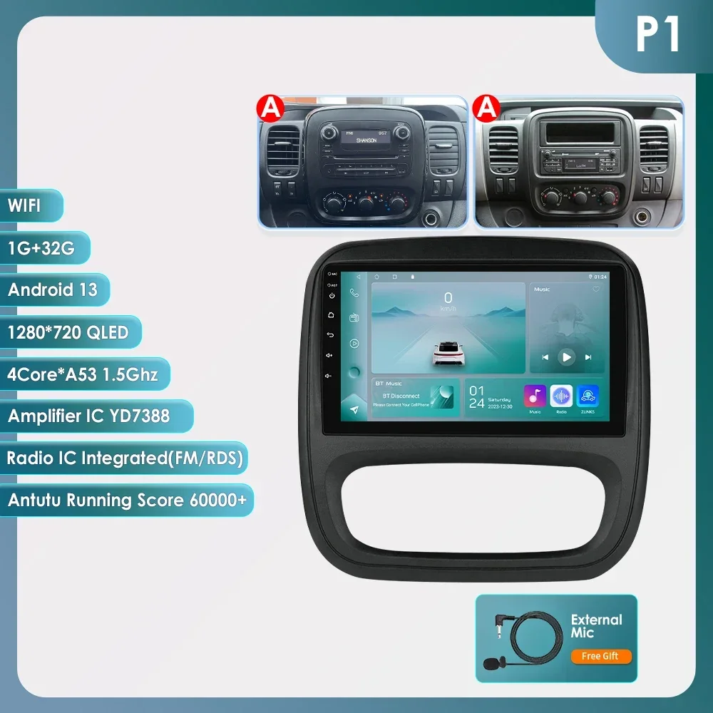Carplay Android Auto Radio Voor Renault Trafic 3 2014-2021 Voor Opel Vivaro B 2014-2018 Auto Multimedia Gps Ai Voice 2din 7862