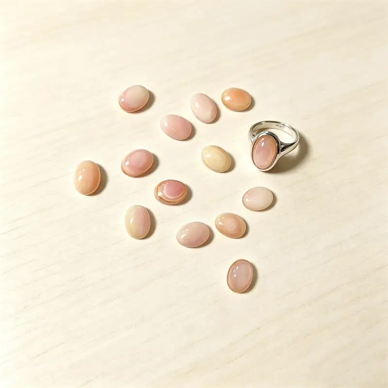1PC 3x5-13x18mm Pink Lambi Shell Oval Cabochon Beads No Hole Polished Flat Back for Necklace Pendant