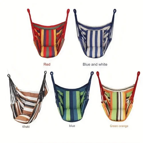 Imagen 2 del producto Silla hamaca de ocio para exteriores, columpio colgante de lona, sin almohada ni cojín, muebles de ocio para jardín, 1 unidad