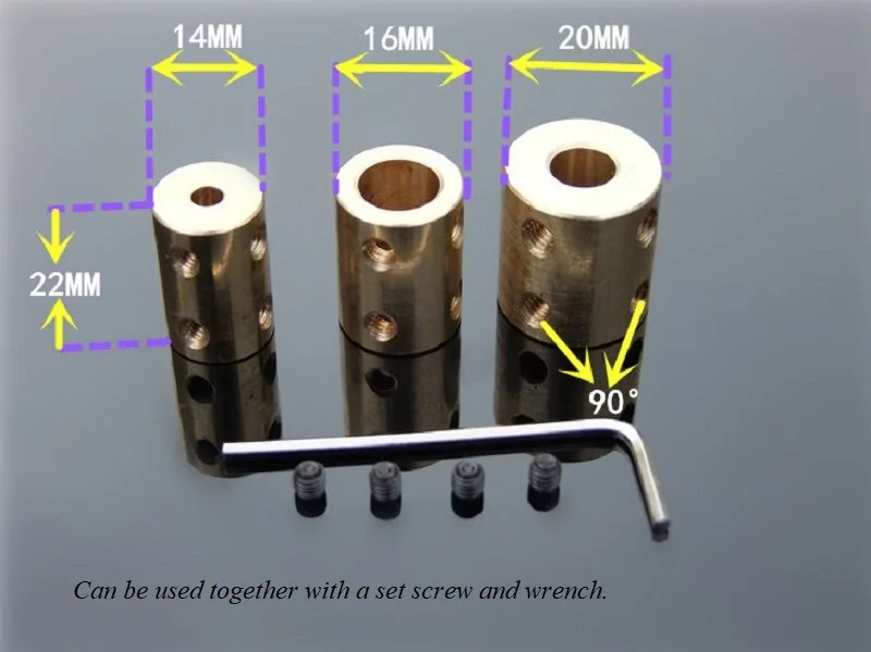 4mm/5mm/6mm/8mm/10mm/12mm Brass Rigid Motor Shaft Coupling Coupler Transmission Connector Sleeve Adapter