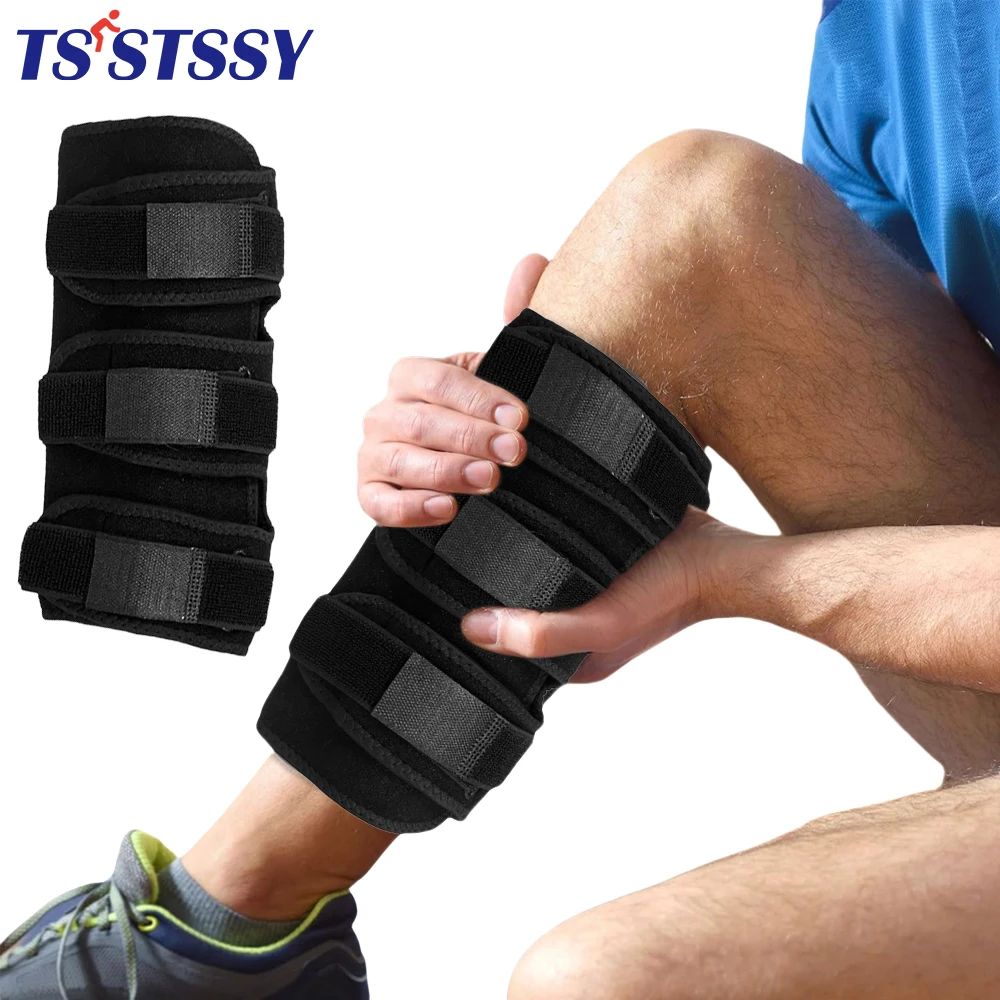 1PCS Adjustable Calf Brace Compression Wrap with 3 Nylon Buckle Strips for Shin Splints, Torn Calf Muscles, Varicose Veins