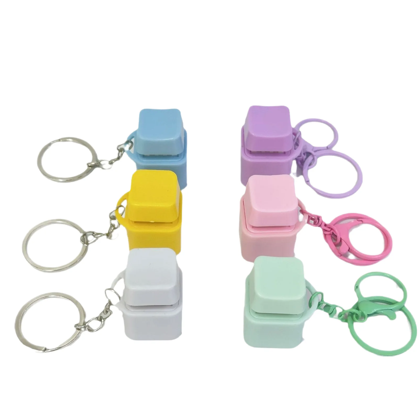 New Decompression Circular Key Chains Emotional Accessory Pendant Six color Keyboard Party Gift Jewelry