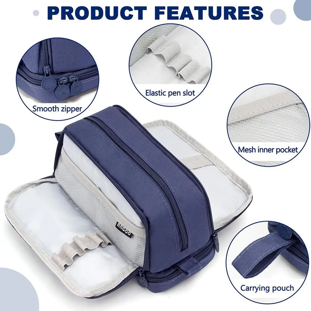 4 Layer Large Capacity Pencil Case Bag Stationery Pen Bag Beauty Bag Portable Cosmetic Storage Bag Back to School Student Supply image 2