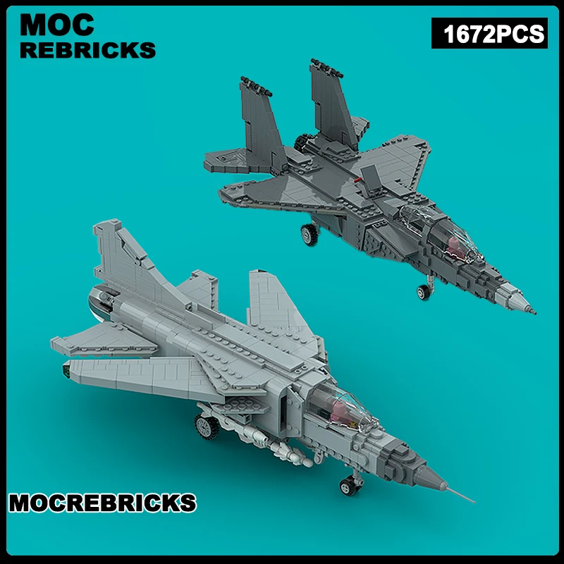 

Военная серия F-15 Eagle MiG-23 Swing Wing, истребитель эпохи холодной войны, 1:35 MOC, модель строительного блока, оригинальная кирпичная игрушка, подарки