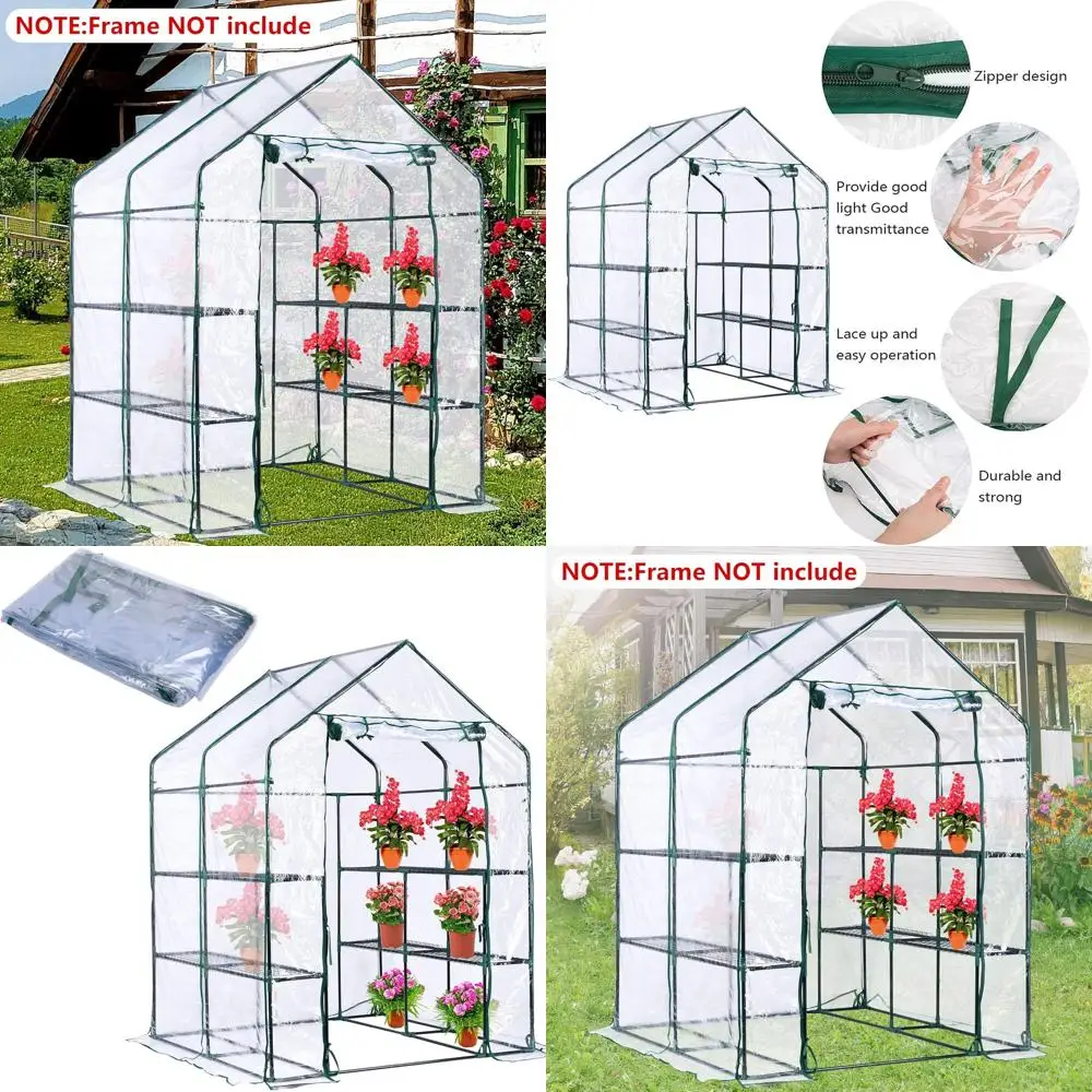 

Roll-Up Door Greenhouse Cover, 56x56x76 PVC, Outdoor Garden Plant Protection