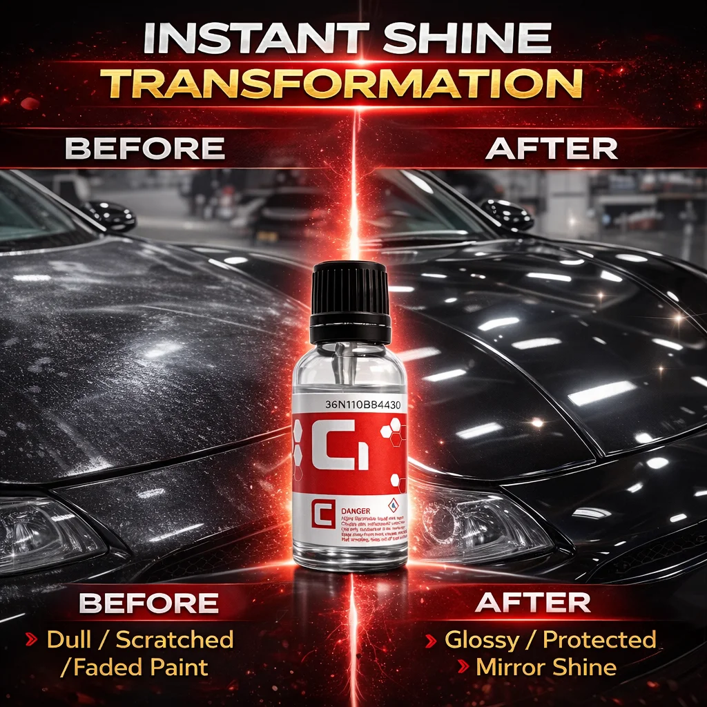 C1 Crystal Lacquer Ceramic Coating High Shine 30ml Enough for 1 Medium to Large Car SUV or Caravan-Car Care Product