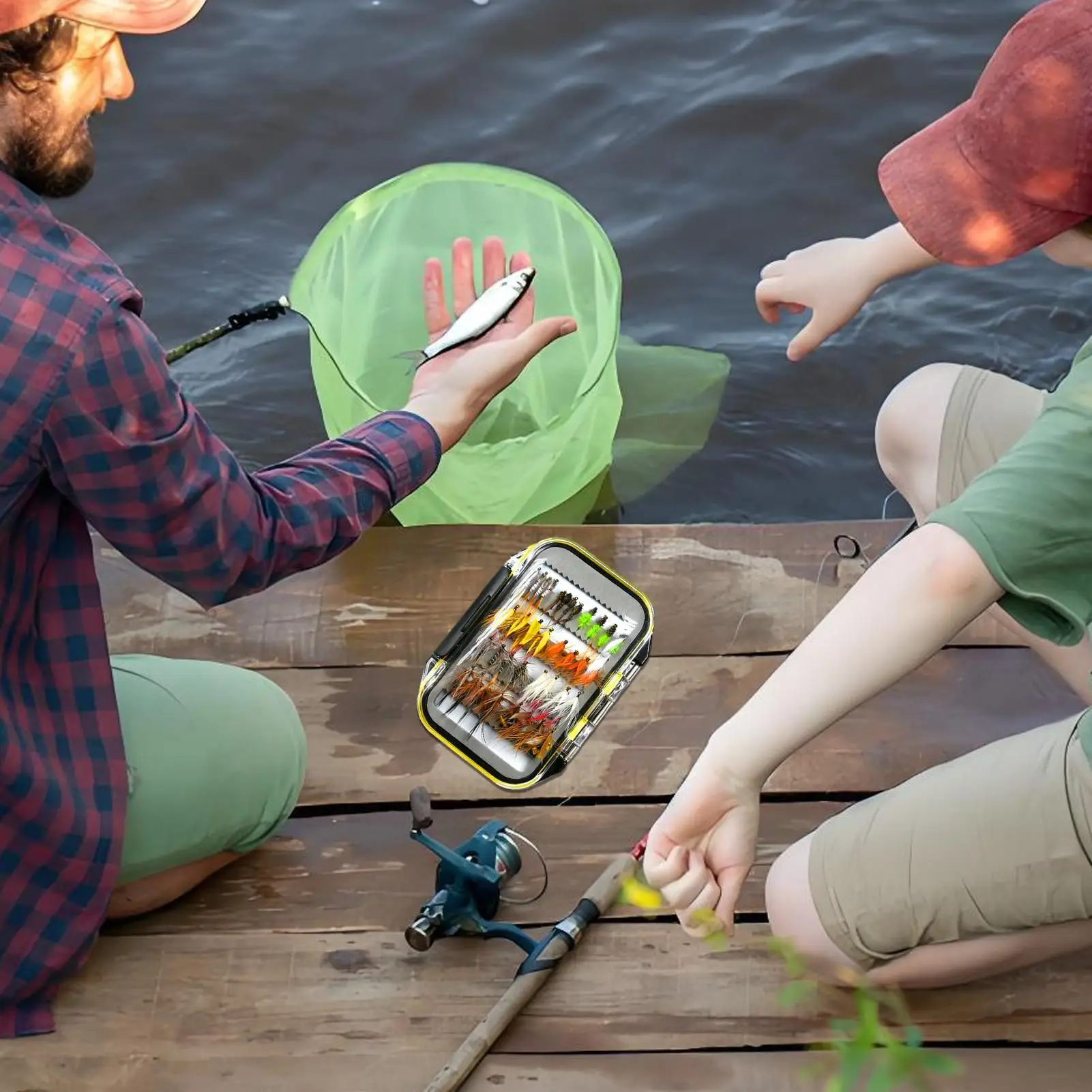 Fly Box Clear Double-Sided Lightweight Storage Portable Fly Box For River Lake Stream Wading Boat Travel Day Trips Outdoor