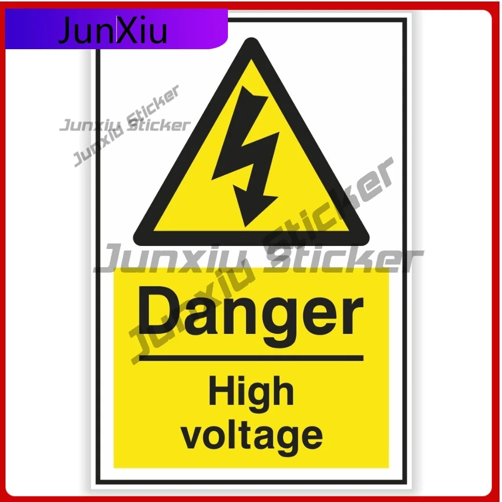 

Danger High Voltage Safety Warning Sign Vinyl Graphic Decals Camping Car Bumper Protector Suv Side Decals Adventure Motorcycle