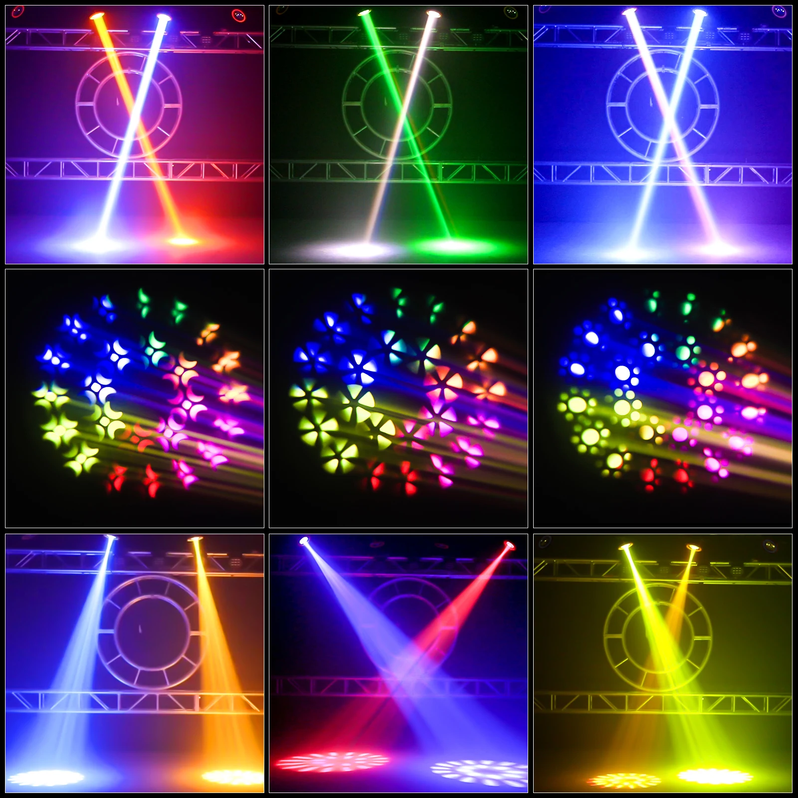 U\'King 230W 7R Moving Head Light Beam DMX512 Professional Stage Light for DJ Disco Bar Party 24 Prism LED Rainbow Effect Light