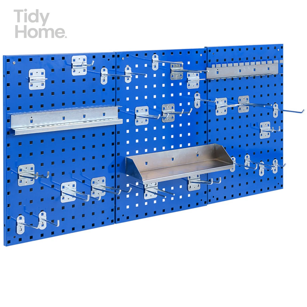 Navy ติดผนัง Pegboard Wall Organizer ชุด 4 ฟุตโลหะโลหะ pegboard PEG BOARD เครื่องมือ Wall Organizer เครื่องมือจัดเก็บ