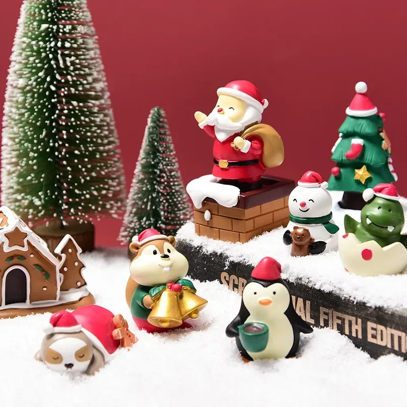 

Car Interiors Ornaments Santa Claus Reindeer Cute Christmas Decorations Micro Landscape Desktop Ornaments Blind Box Gift