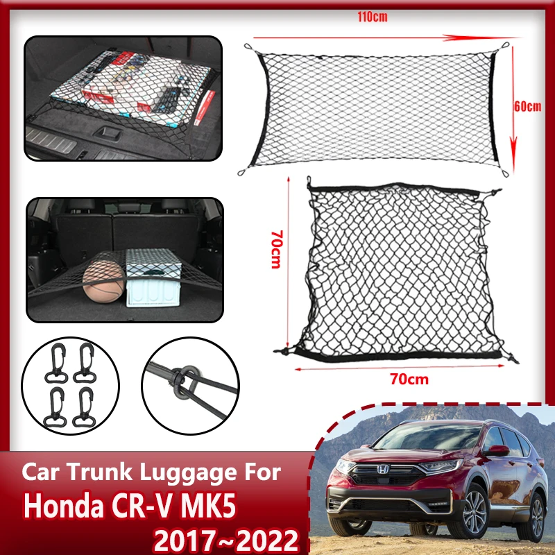 Car Trunk Net For Honda CR-V CRV CR V MK5 2017~2022 Storage Cargo Organiser Nylon Elastic Mesh Car Net Holder Pocket Accessories