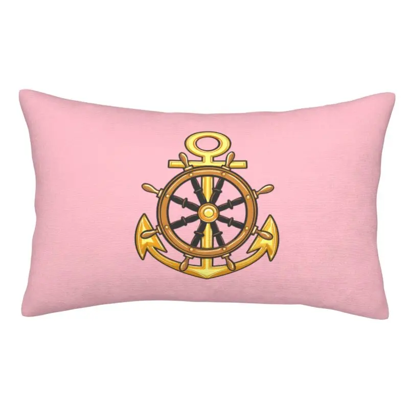 

Custom Nordic Nautical Sailor Anchor Bed Cushion Cover Soft Throw Pillow Case Rectangle