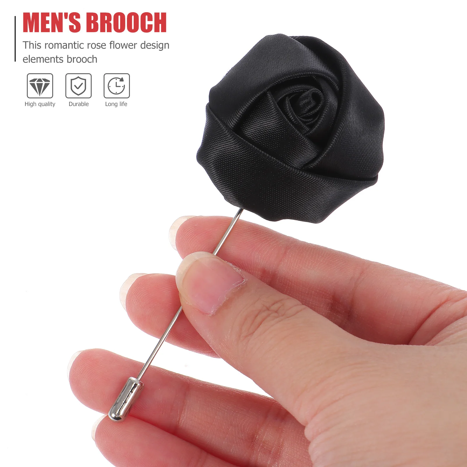 

4Pcs Rose Flower Brooch Cloth Handmade Romantic Corsage for Men Suit Party Xmas Decorative Accessory Men Brooches
