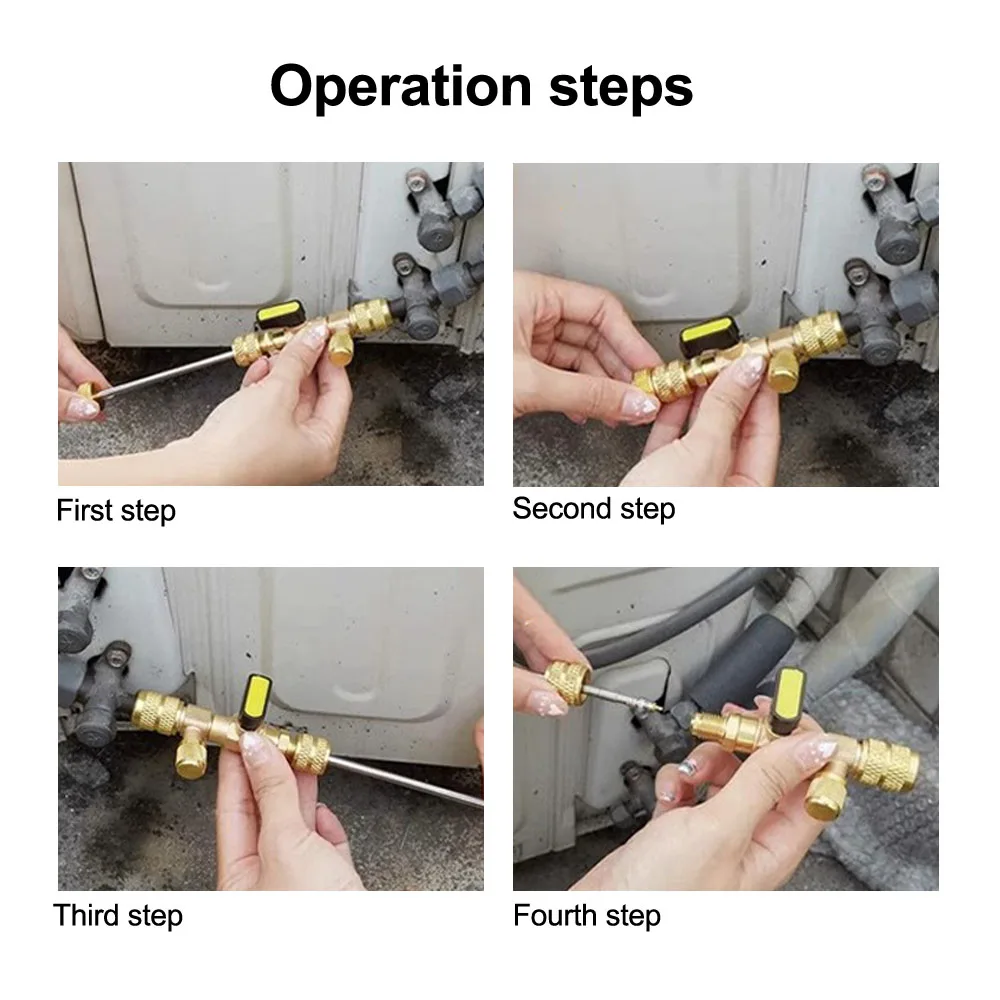 Carro Ar Condicionado Refrigerante Válvula, Adaptador de segurança, Válvula AC Reparação e flúor Filler Joint, R22, R410A