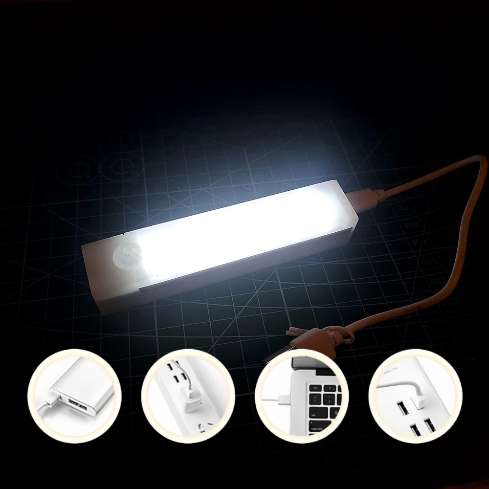 USB قابلة للشحن محس حركة ضوء تحت خزانة ضوء الليل المطبخ إضاءة غرفة النوم الجدار مصباح خزانة مصباح الدرج خزانة #5