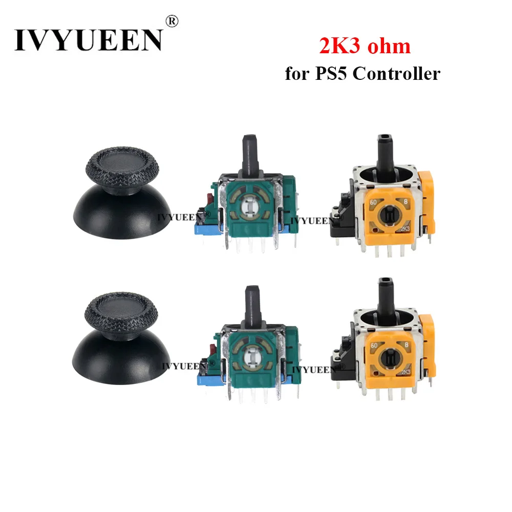 IVYUEEN Joysticks Replacement for Playstation 5 DualSense PS5 Controller 2K3 Ohm Analog Stick 3D Thumbstick Repair Parts Kit