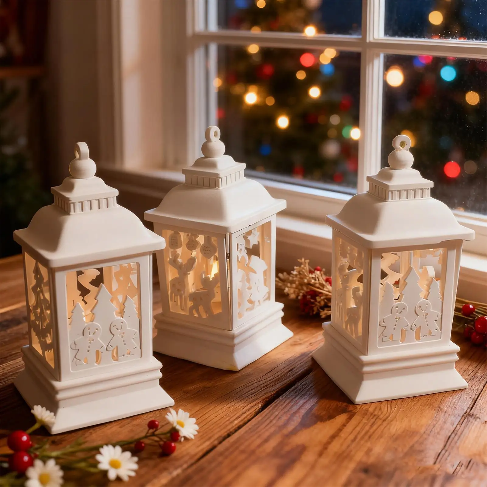 

Christmas Lantern Silicone Mold Set Christmas Splicing Handheld Lamp Silicone Mold Christmas Element Candlestick Holiday Decor