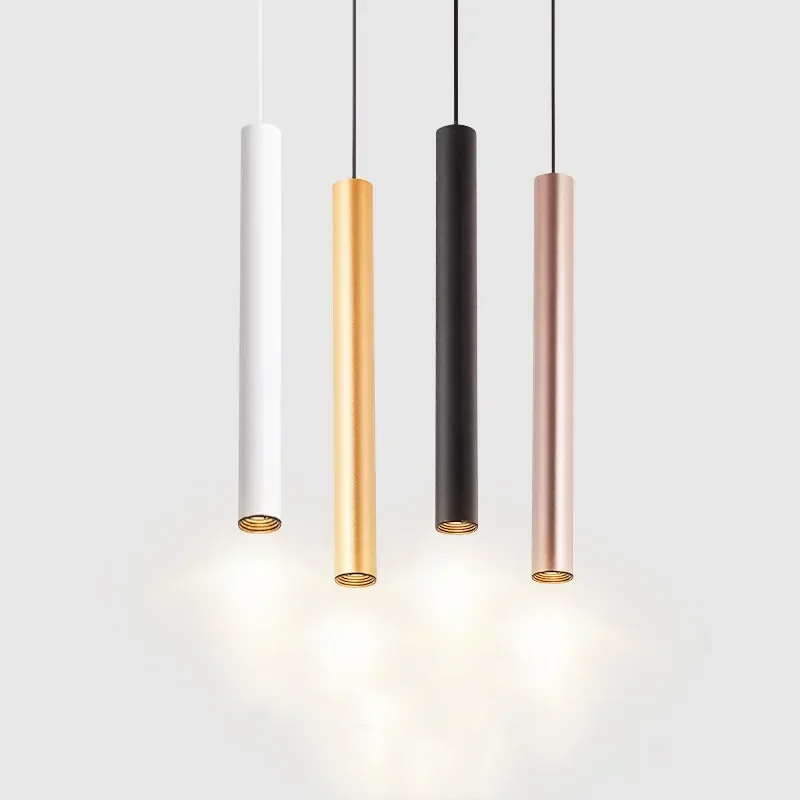 

Modern Bedroom Bedside AC110V 220V Led Pendant Lights Nordic Tube Lamps Kitchen Dining Room Shop Lamp Background 12w Hanglampen