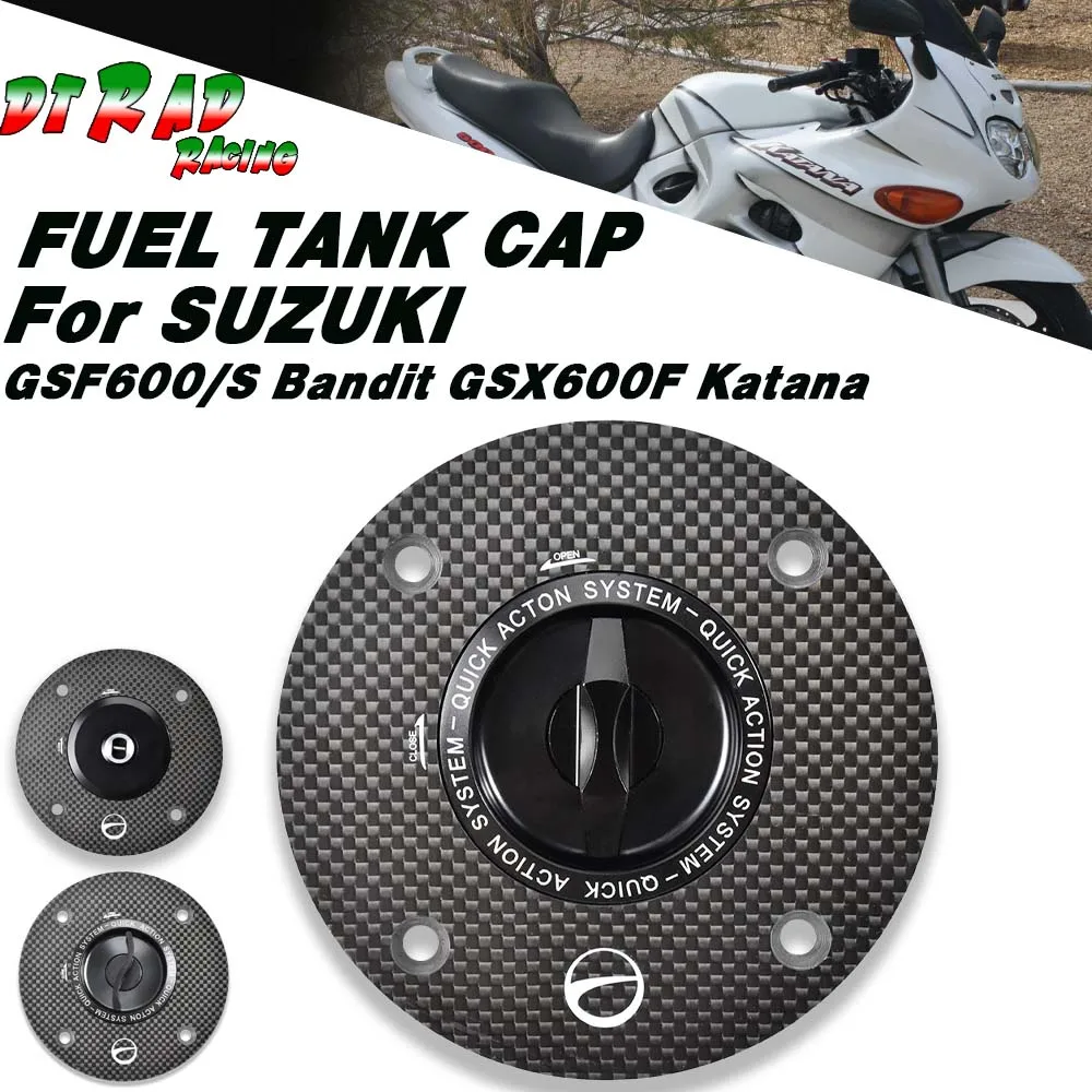 Carbon Fiber Fast Release Rotate Fuel Tank Cap For SUZUKI GSF600/S Bandit GSX600F Katana Lightweight Gasoline Cover Oil Gas Plug