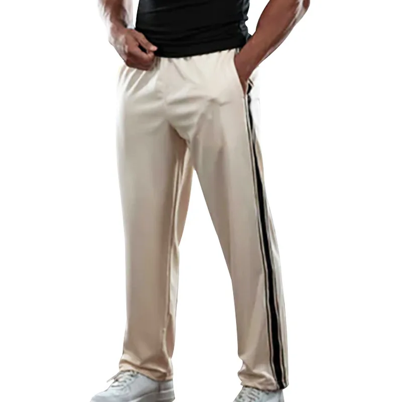 New Men's striped casual wide leg pants comfortable and soft spring and autumn fashionable sports pants trendy casual pants
