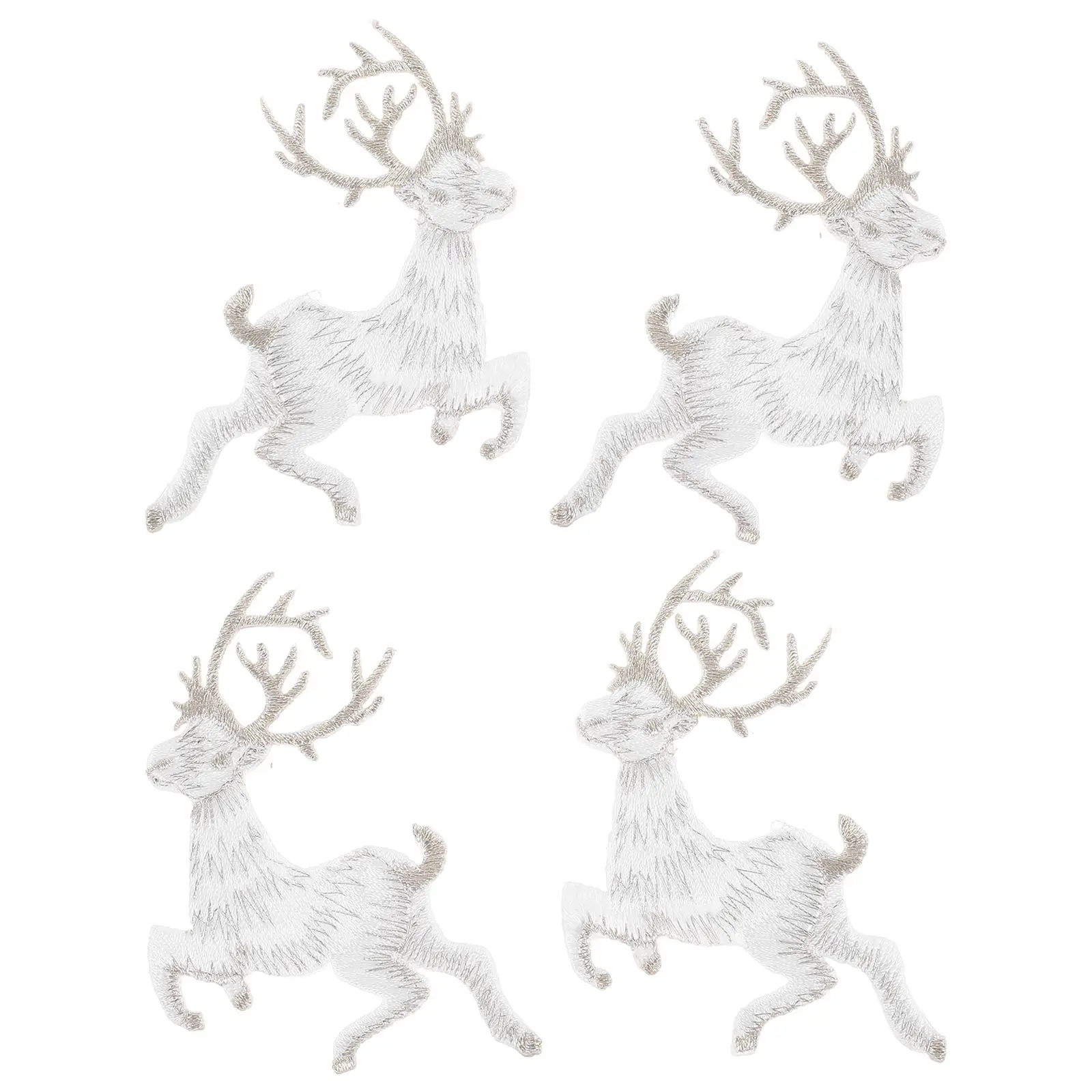 

4 Pcs Deer Cloth Stickers Embroidery Kit Crafts DIY Patch Christmas Appliques Baby Embroidered
