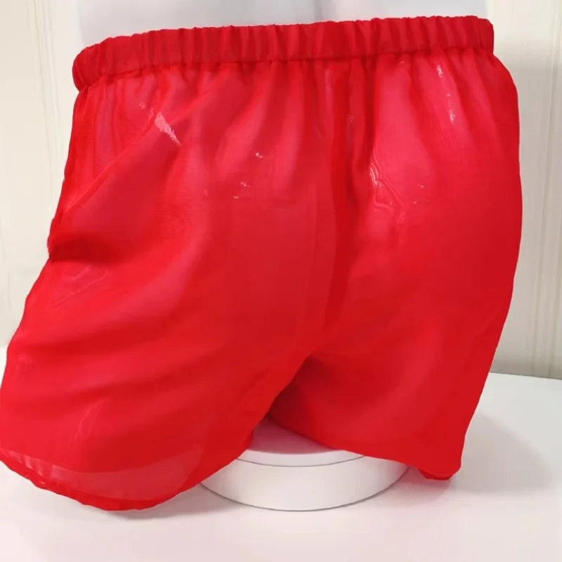 

Men's Transparent Chiffon Flat Pants Perspective Underwear Comfortable Soft Cross-dressing Briefs DJ Club Bar FKK Party BF Gifts