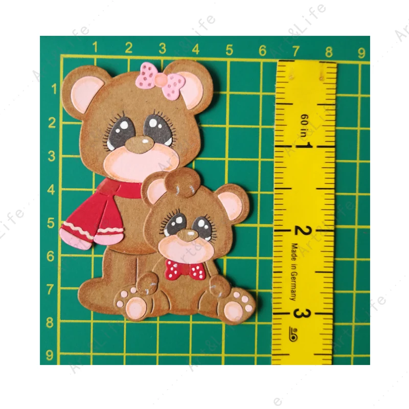 Cute Bear Stencils Mom And Baby New Metal Cutting Dies for Making Scrapbook Papper Card Album Birthday Cards Embossing Cut Die