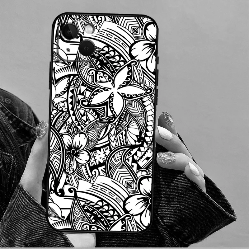 Polynesian Pattern Design Funda For iPhone 15 16 Pro Max 12 13 Mini 11 14 Pro Max XS X XR 15 16 Plus Case