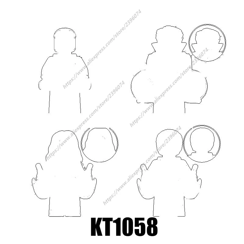 Figuras de acción, bloques de construcción para niños, serie 140 KT1058 XP443 XP444 XP445 XP446, juguetes educativos