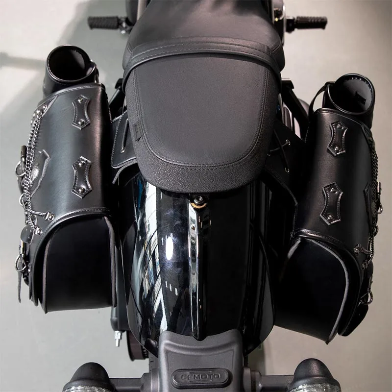 

Пара мотоциклетных боковых корзин для мотоциклов с классическим винтажным дизайном и кожаным ящиком для хранения мотоциклов в достаточном пространстве для Harley