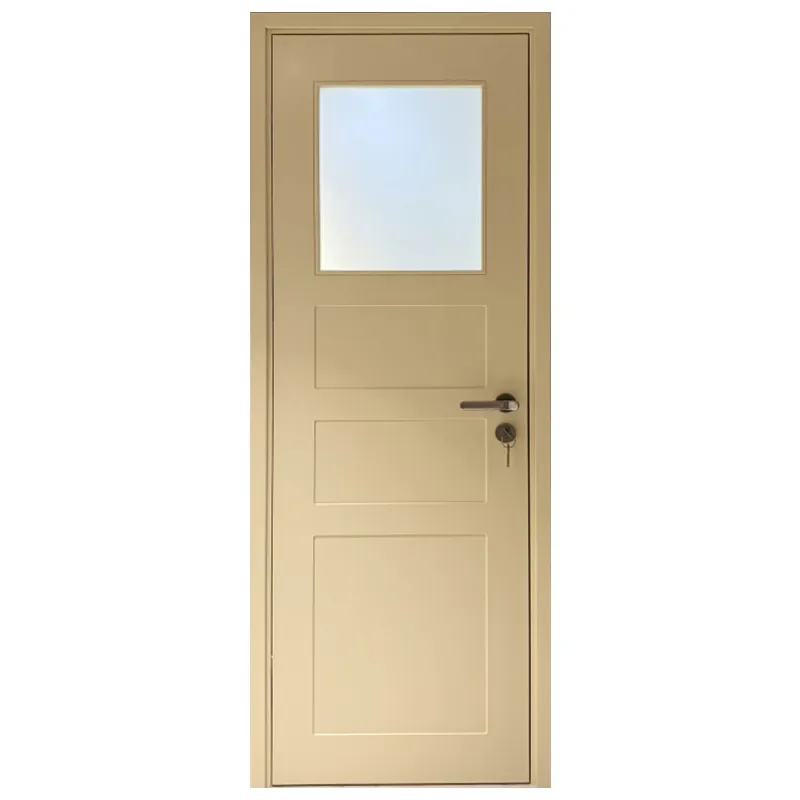 Solid Wood Composite French Double Door Leather Painted Bedroom Entryway Soundproof Eco Friendly Simple Design