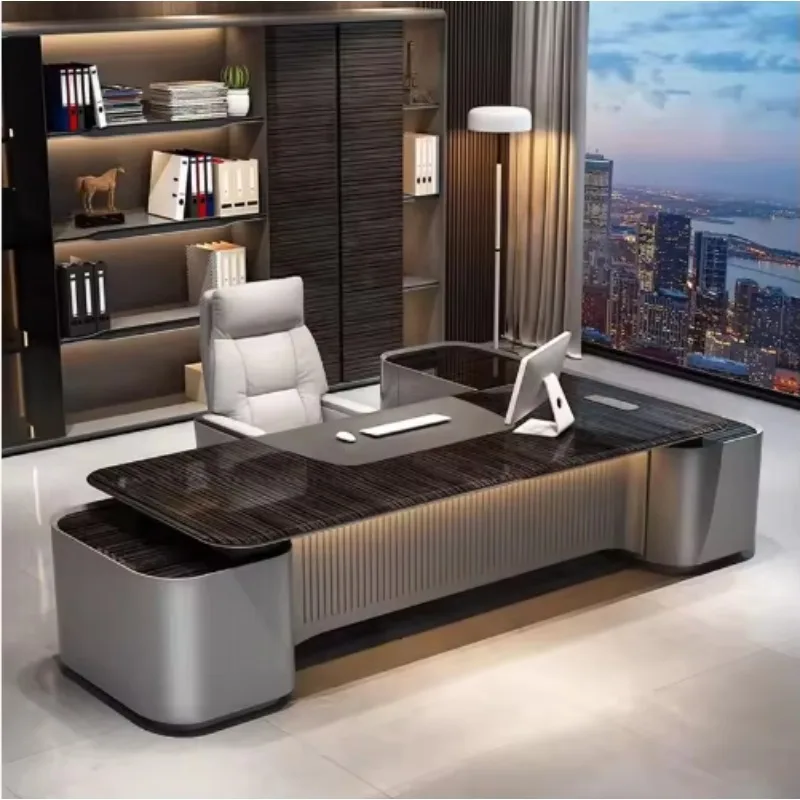 Executive Office Desk Luxury Office Furniture Large Boss Table Lacquered Desk Modern President Desk