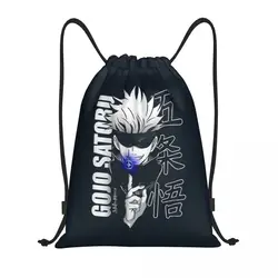 Anime Jujutsu Kaisen Gojo Satoru Drawstring Backpack Sports Gym Sackpack Water Resistant String Bag for Running