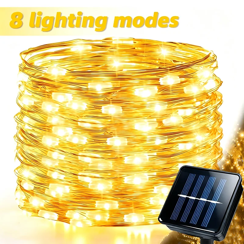 IP65 Waterproof Solar Fairy Lights LED Solar String Lights Lights 8 Modes for Christmas Tree Halloween Wedding Garden Decor