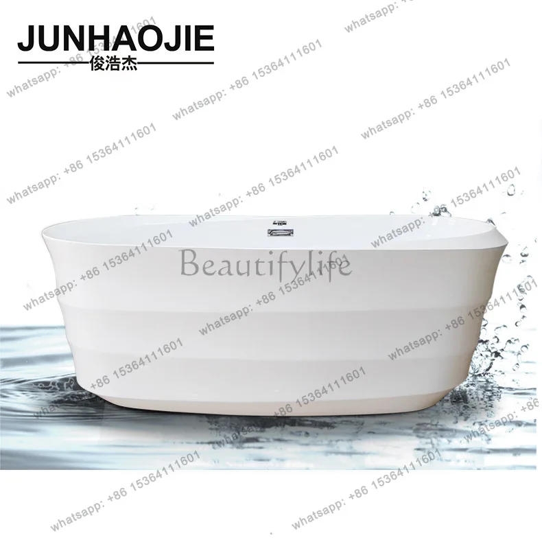 Hotel bed and breakfast with acrylic simple thin edge seamless splicing oval modern independent bathtub
