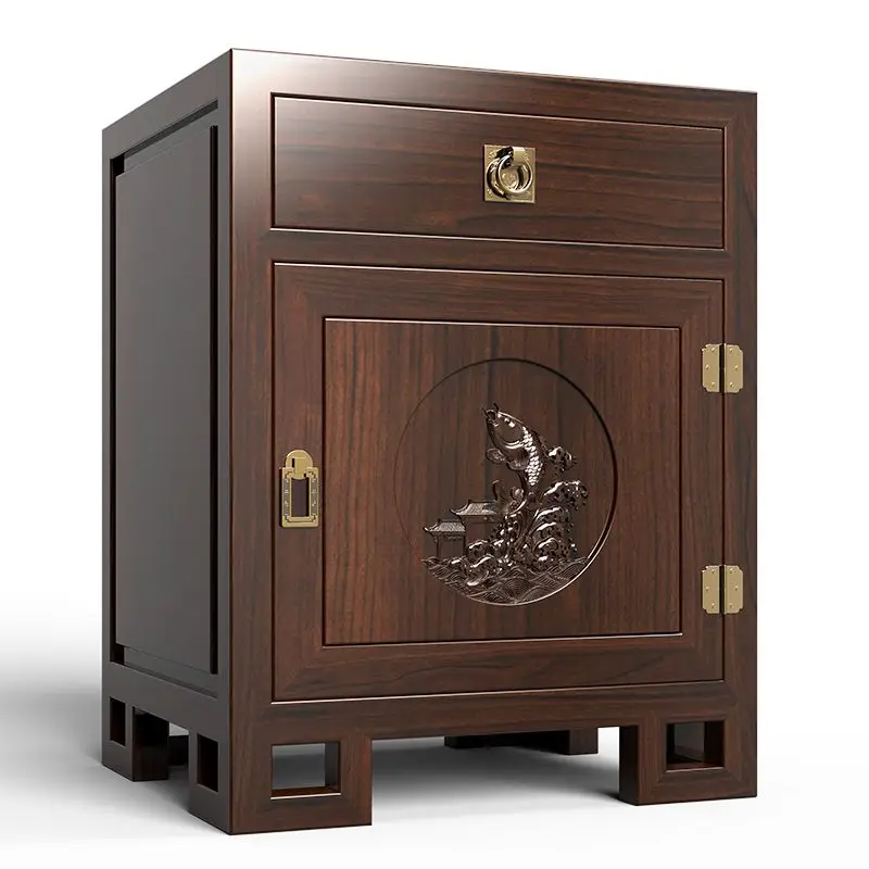 

New Chinese solid wood invisible bedroom intelligent senior safe home 2024 new bedside table