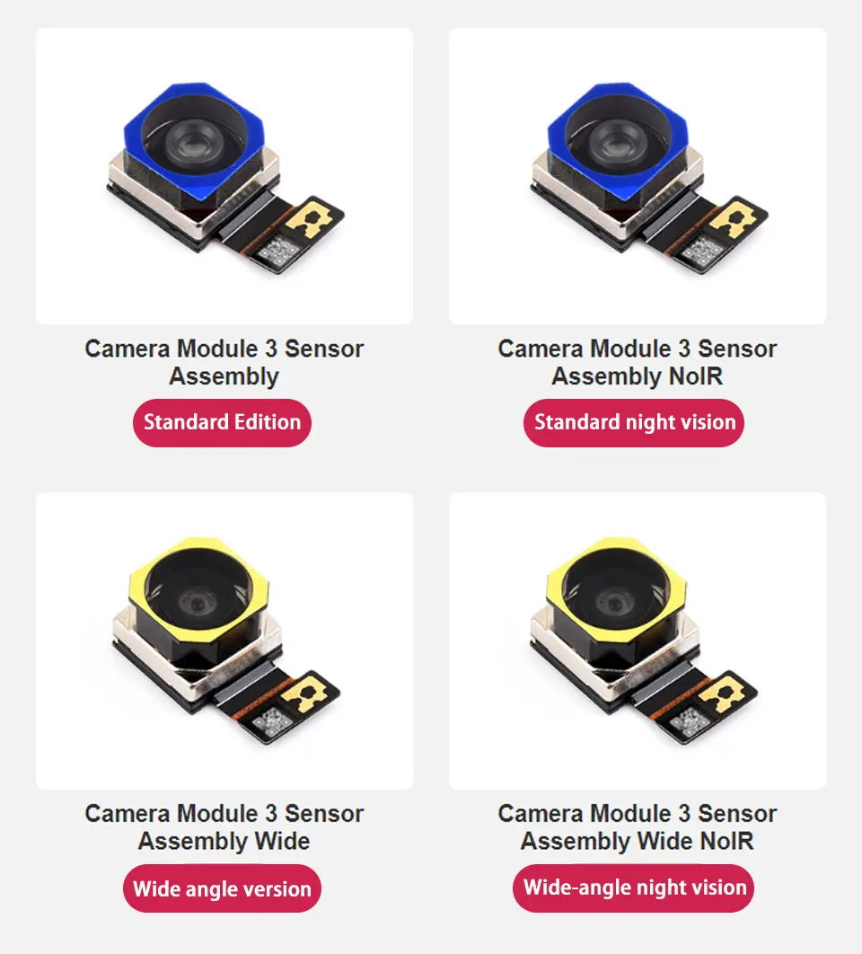 Picture 3: Raspberry Pi Official Original Camera Module 3 Sensor Assembly IMX708 Sensor 11.9MP Camera Options FOV And Night Vision Function