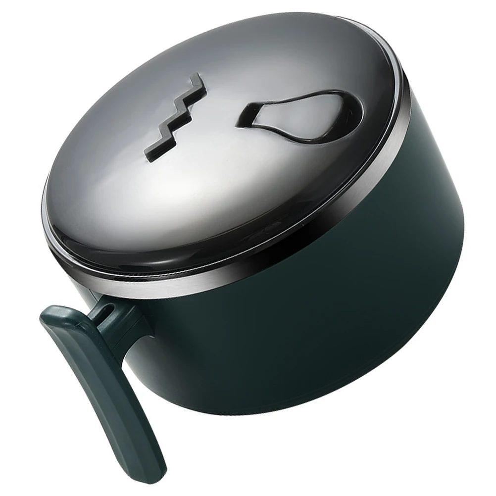 

Stainless Steel Instant Noodle Bowl Soup Containers Lid Ergonomic Handle Portable Travel Camping Office Kitchen Bar Use