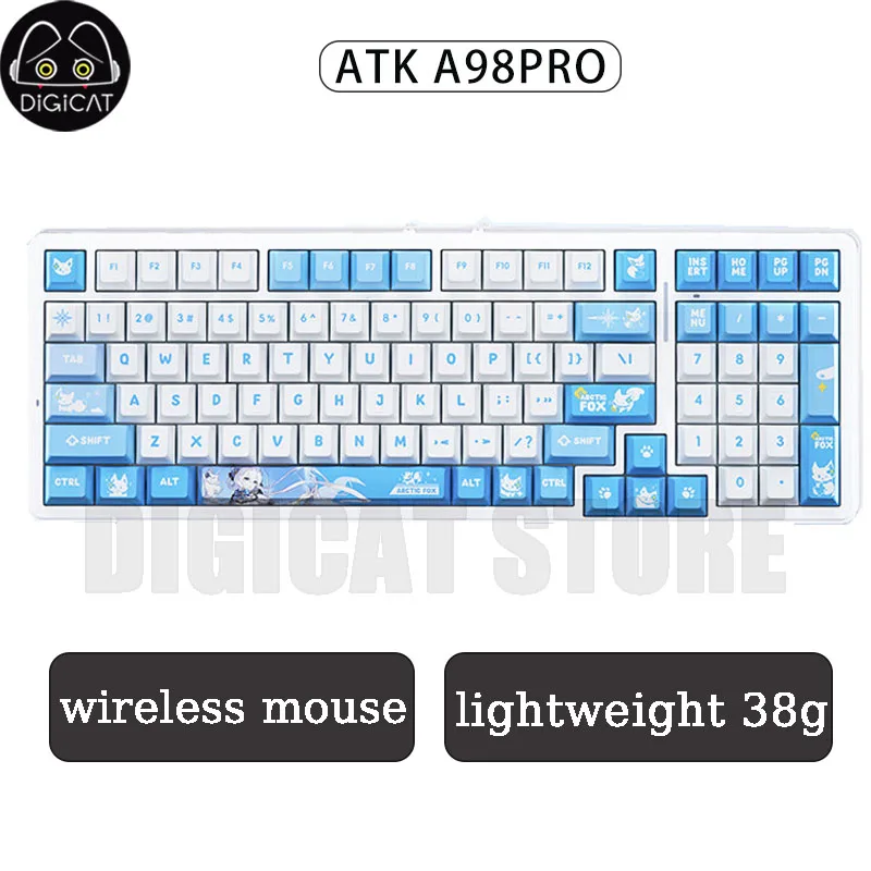 

Игровая клавиатура Atk A98 Pro, 3-режимная беспроводная Bluetooth A98pro, механическая клавиатура, эргономичная горячая замена, индивидуальный киберспортивный игровой подарок