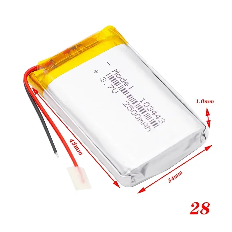 Polymer Battery 3.7V Lithium Polymer Battery 103443 2500MAH Game Machine MP3 MP4 MP5 Lithium Battery GPS Navigator