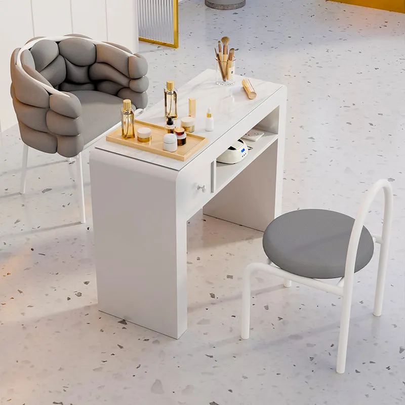 Cream Wind Multifunctional Nail Art Table and Chair Set E****mical Single Double Light Luxury