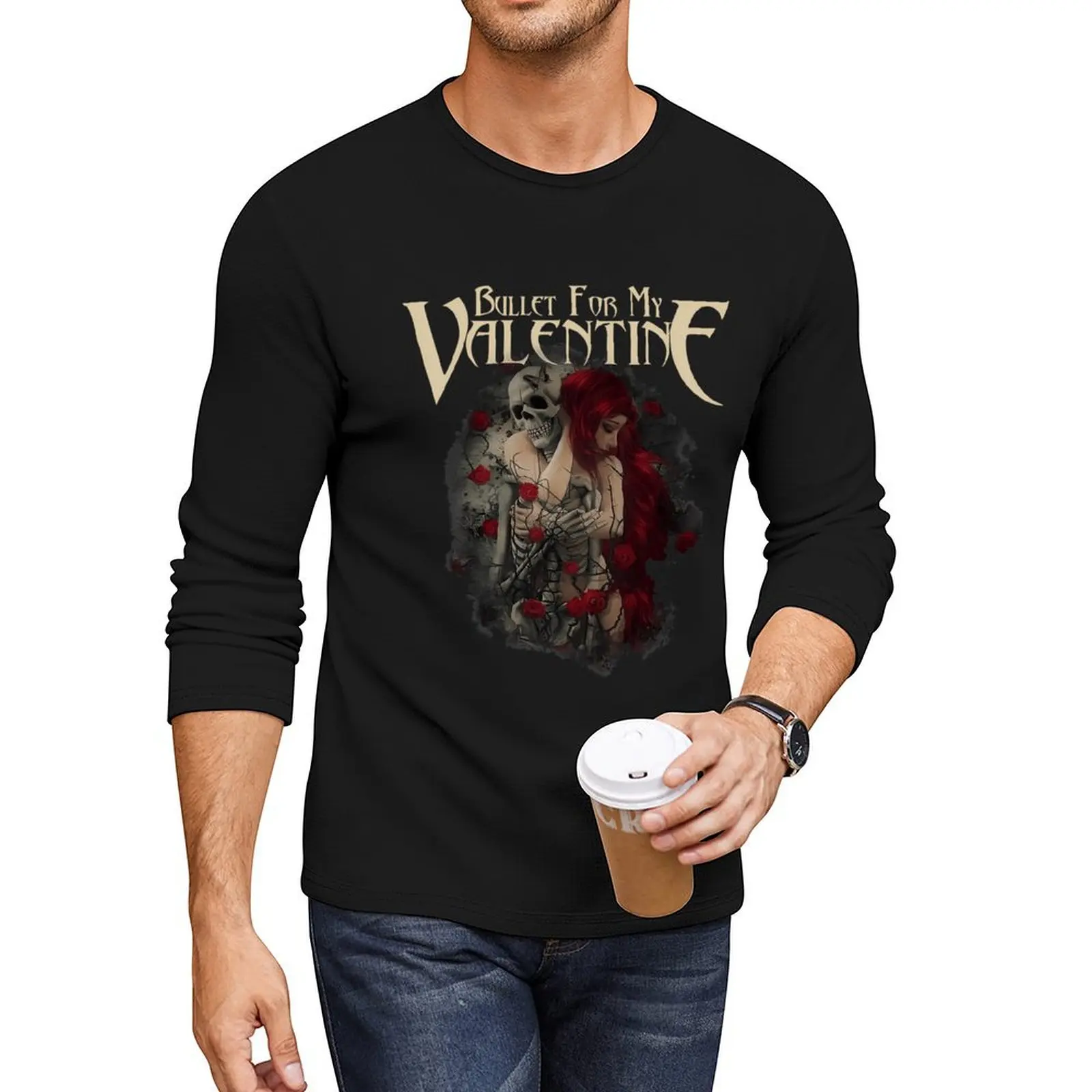 

Bullet For My Valentine Skull Red Eyes Long T-Shirt black t shirt boys animal print shirt plain white t shirts men