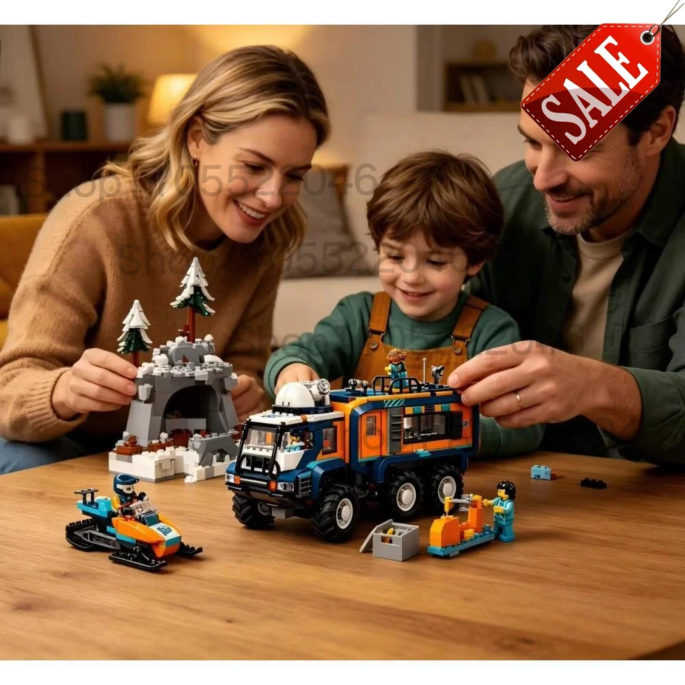 

2026 New Northern Exploration Lab Truck Building Blocks Precise Model Christmas 1064pcs Gifts Bedroom Desktop Ornament