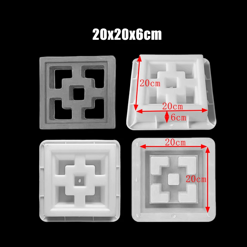 

Cement Wall Brick Mold Plastic 20 * 20 * 6Cm Hollow Brick For Concrete Hollow Decoration Of Garden partition hollow plastic mold