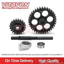 VITAVON CNC 45 # HD 1.5Mod V2 Pinio/przekładnia zębata Overdrive Combo 20/35T dla Traxxas X-MAXX XRT 1/5 - Vitavon